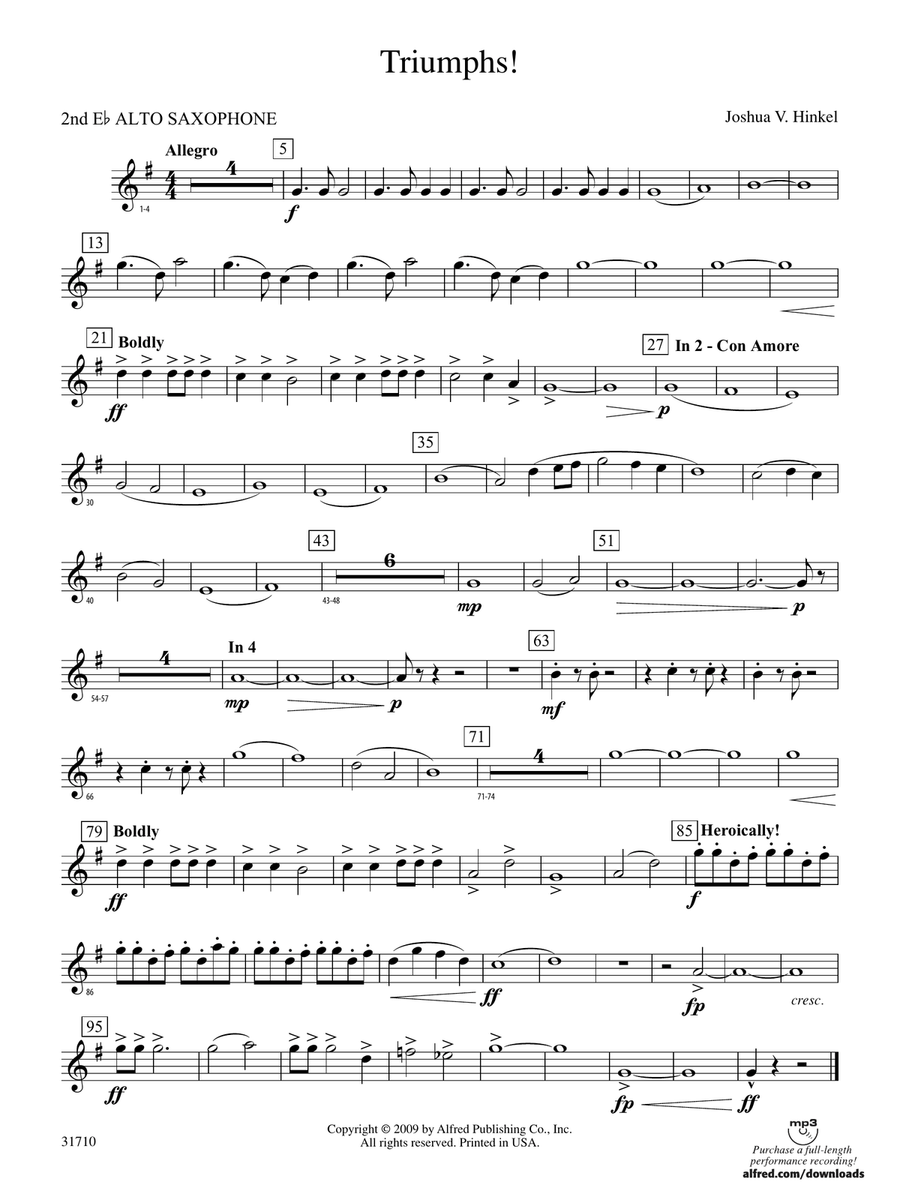 Triumphs!: 2nd E-flat Alto Saxophone