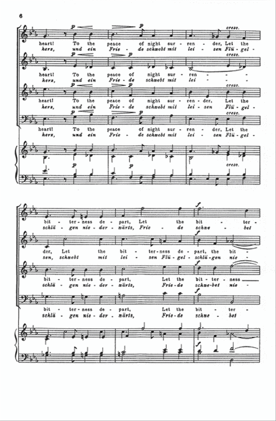 Forest Cool, Thou Forest Quiet (Waldesnacht, du Wunderkühle) 4-Part scores gallery preview page 6