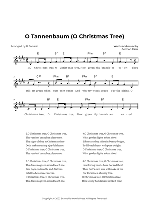 O Tannenbaum (O Christmas Tree) - Key of E Major