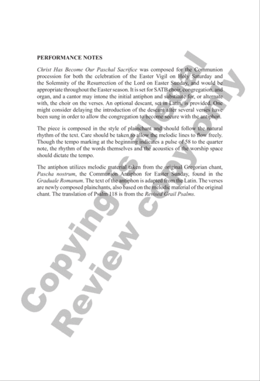 Christ Has Become Our Paschal Sacrifice: Communion Antiphon for Easter 4-Part scores gallery preview page 2