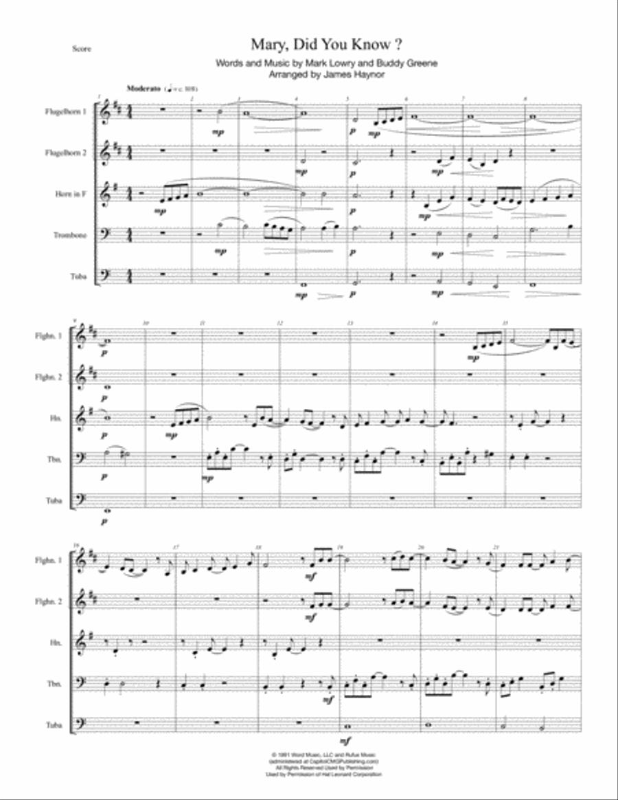 Mary, Did You Know? Brass Ensemble scores gallery preview page 3