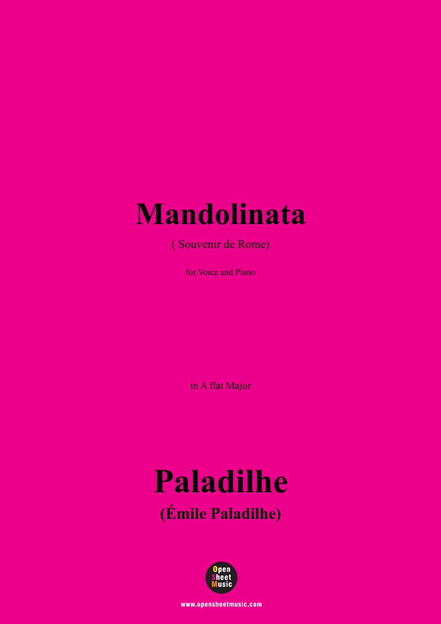 Paladilhe-Mandolinata( Souvenir de Rome),in A flat Major Voice scores gallery preview page 1