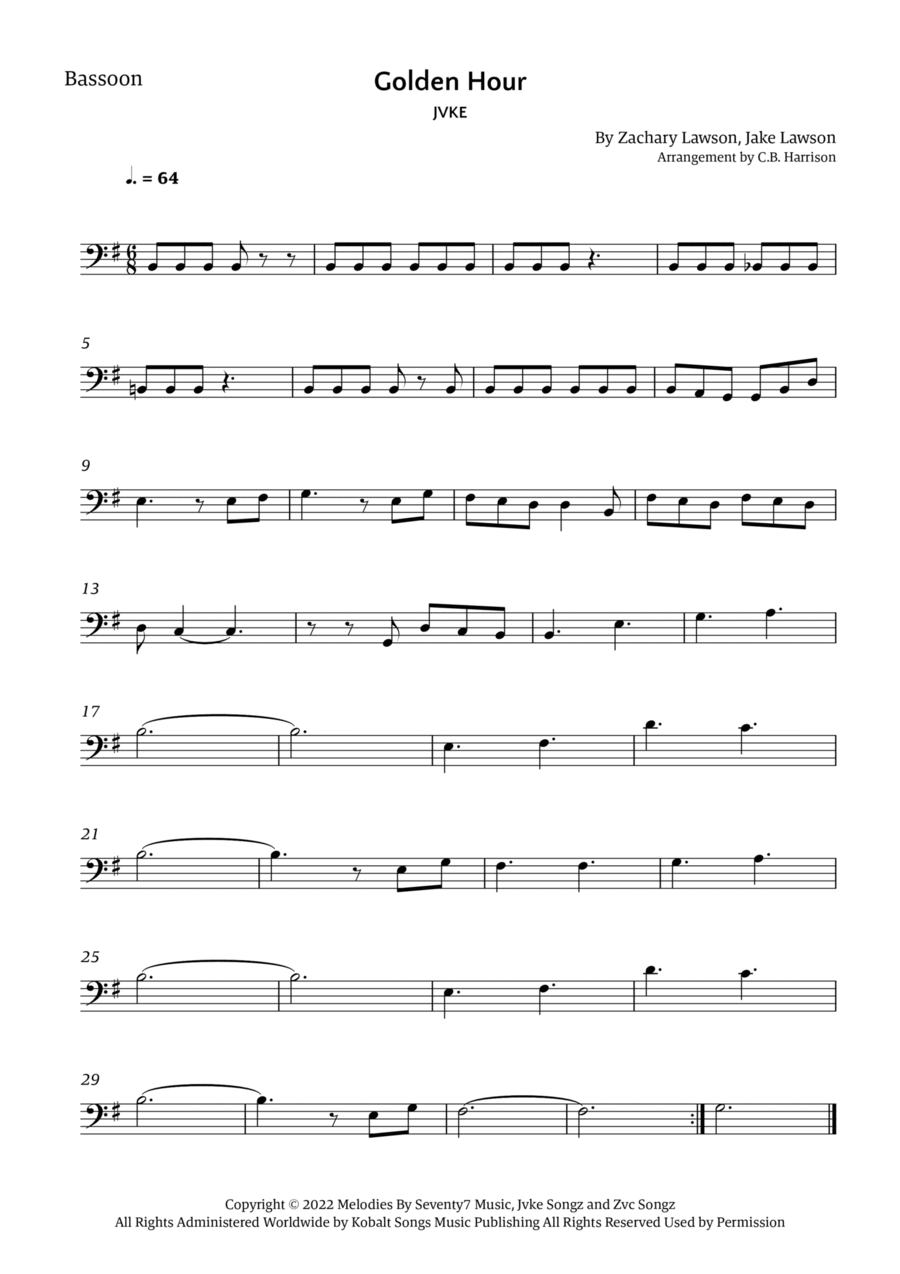 Golden Hour Bassoon Solo scores gallery preview page 1