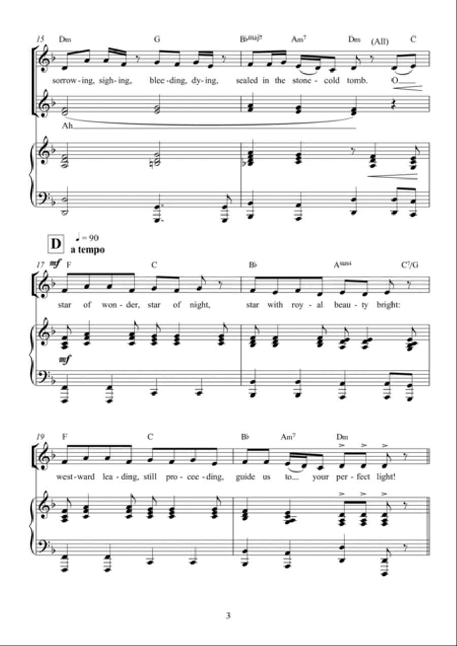 We Three Kings, Noel We Three Kings, Noel 4-Part scores gallery preview page 4