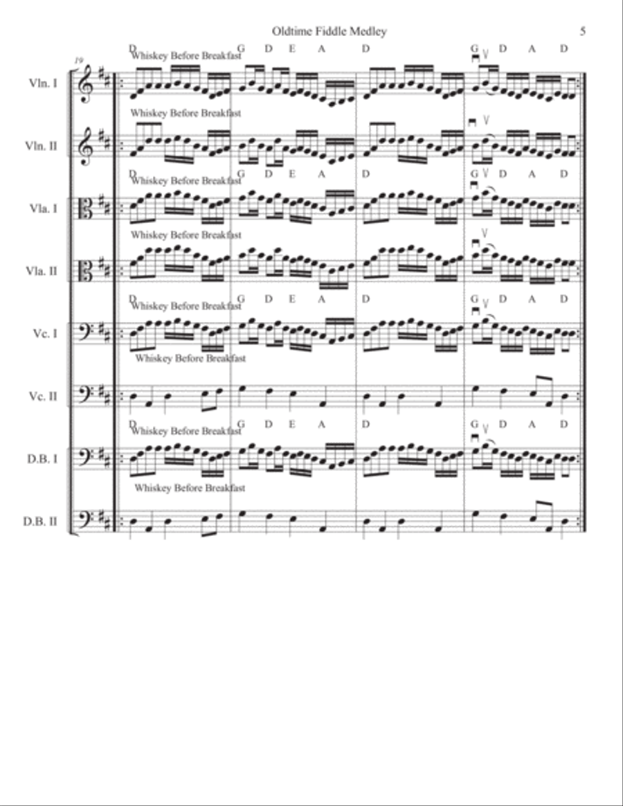 Old-time Fiddle Medley For Strings String Quartet scores gallery preview page 5