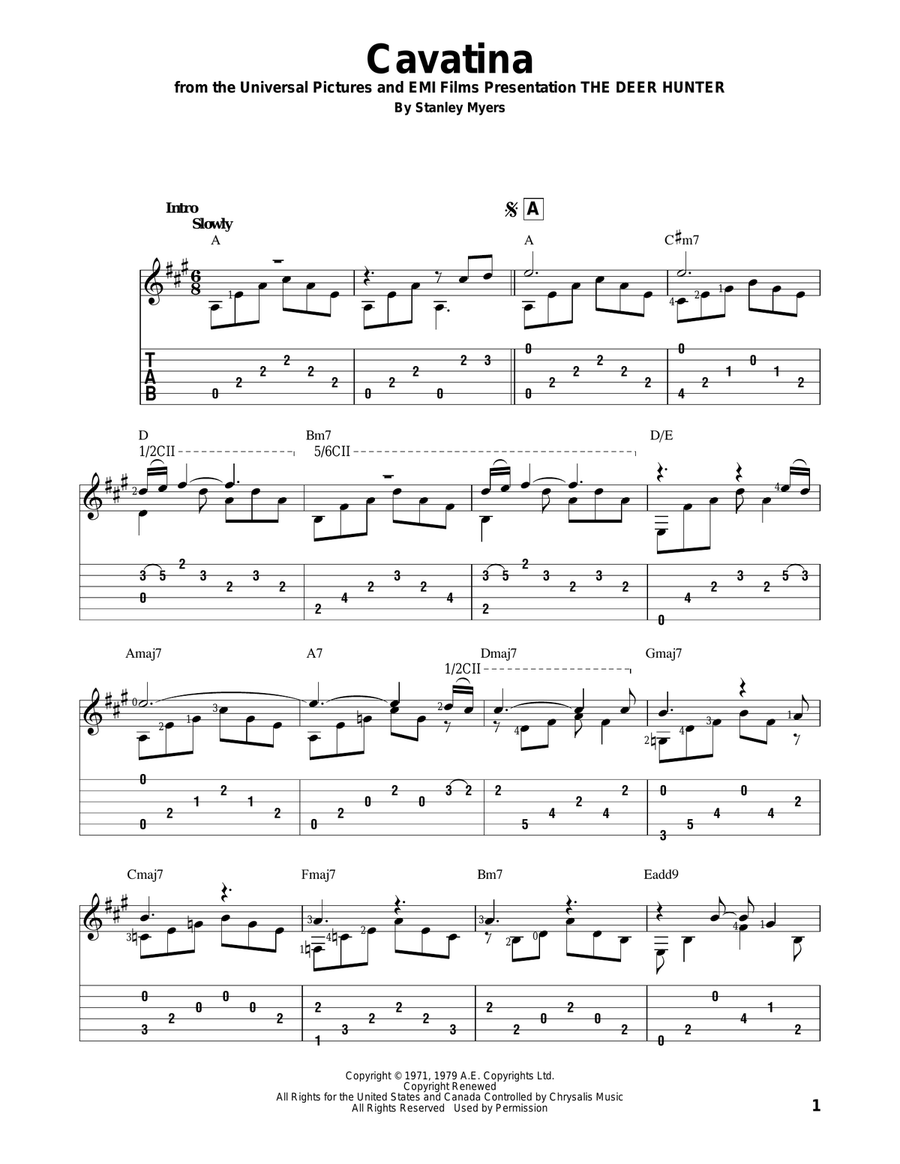 Cavatina (from The Deer Hunter) Acoustic Guitar scores gallery preview page 1