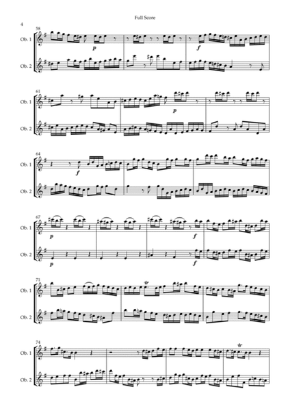 Brandenburg Concerto No. 3 in G major, BWV 1048 1st Mov. (J.S. Bach) for Oboe Duo image number null