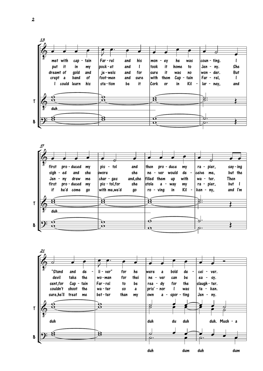Whisky in the Jar (for Choir TTBB + Solo) TTBB scores gallery preview page 2