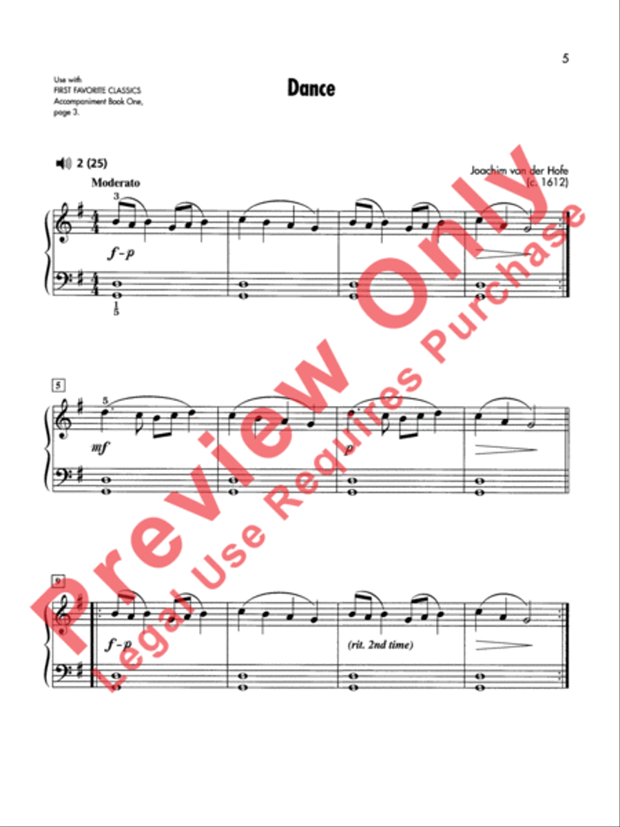 First Favorite Classics, Book 1 Easy Piano scores gallery preview page 6