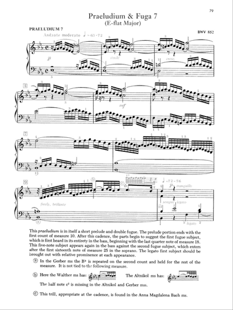 Bach -- The Well-Tempered Clavier, Volume 1 Piano Solo scores gallery preview page 9