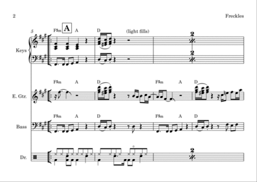 Freckles Bass Guitar scores gallery preview page 4