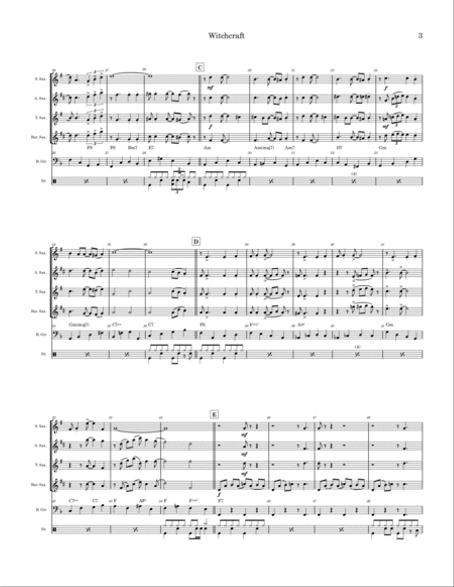 Witchcraft Saxophone Quartet scores gallery preview page 3