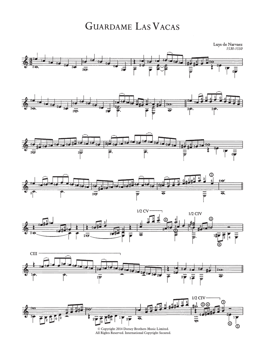 Guardame Las Vacas Acoustic Guitar scores gallery preview page 1