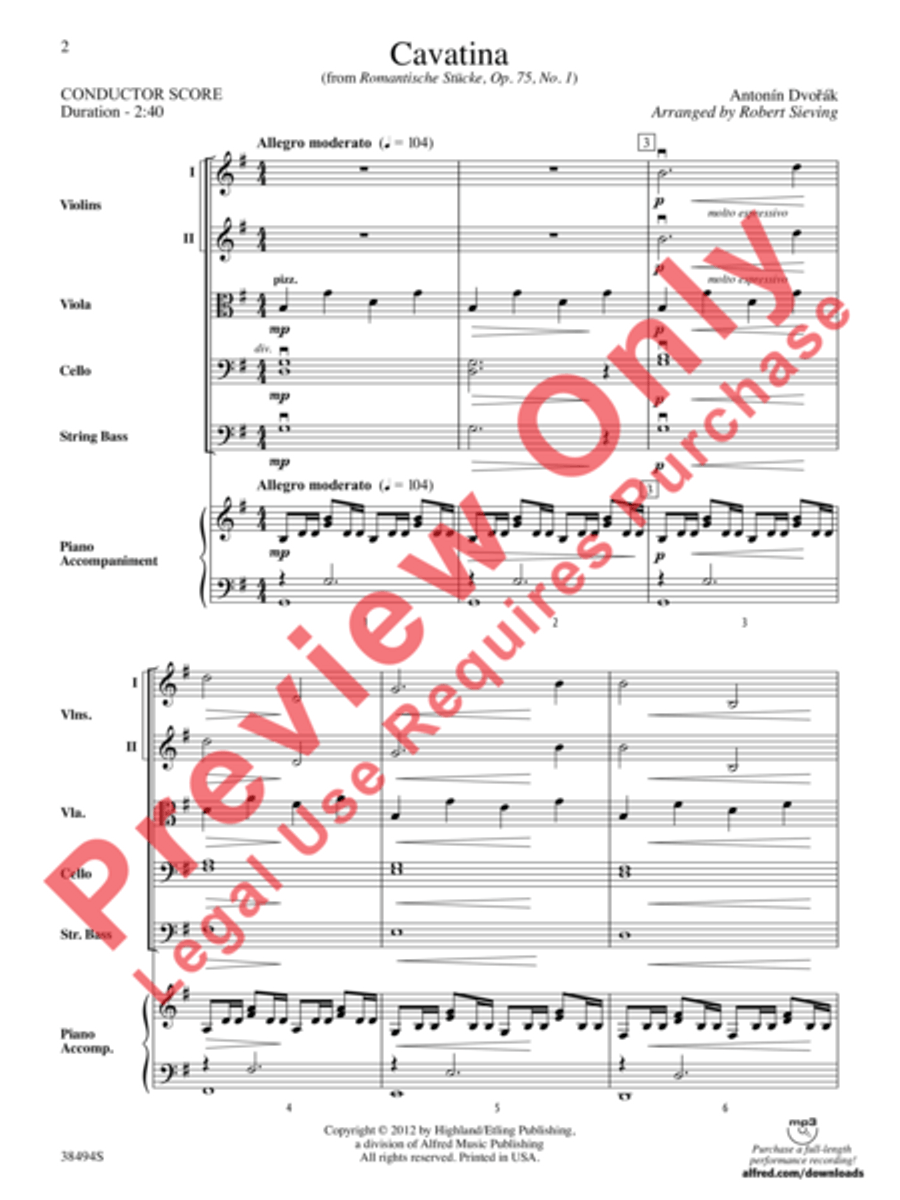 Cavatina String Orchestra scores gallery preview page 3