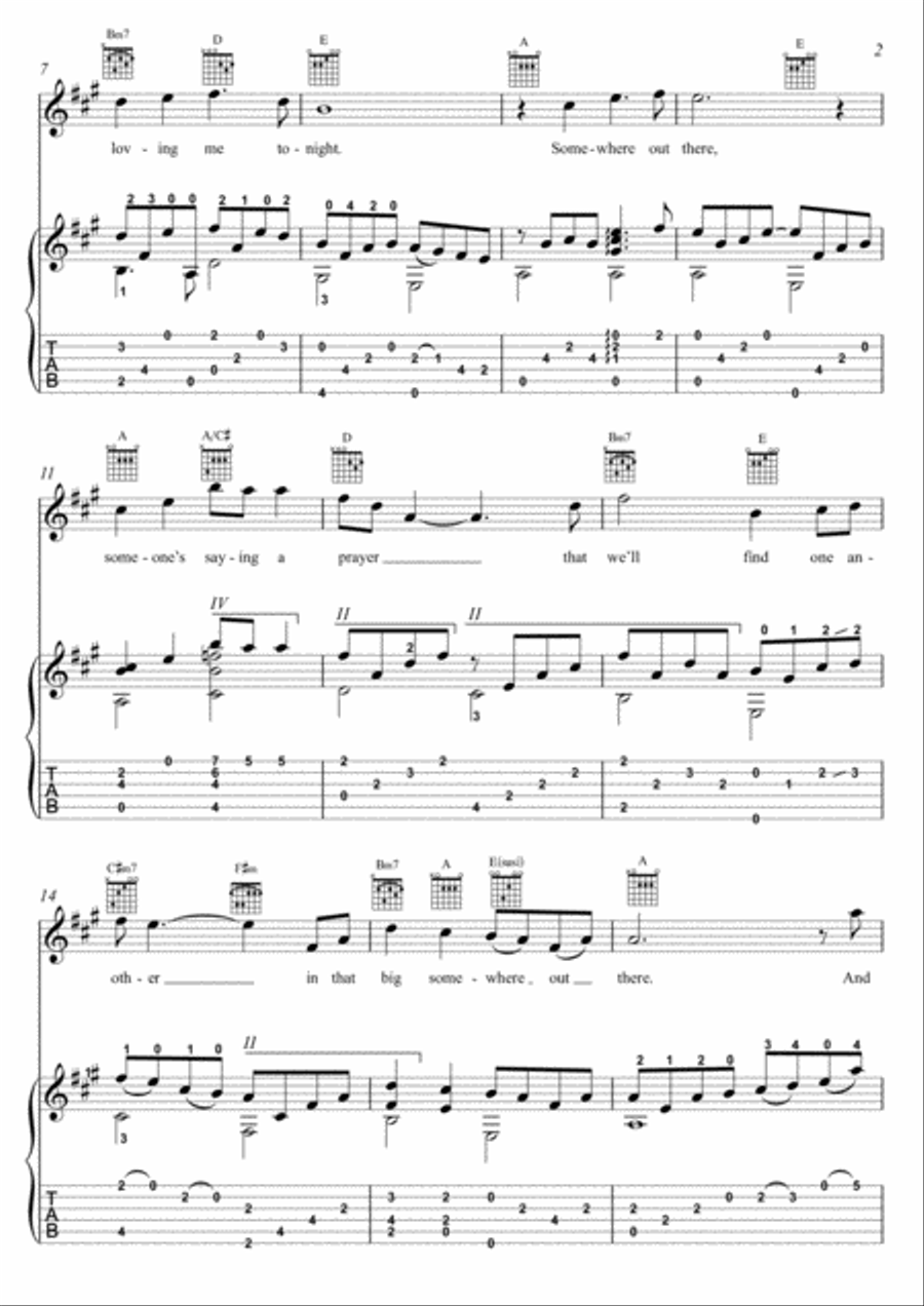 Somewhere Out There Electric Guitar scores gallery preview page 2