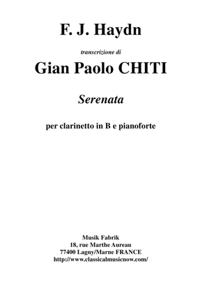 F. J. Haydn: Sérénata from String Quartet Opus 3, arranged for Bb clarinet and piano by Gian Paolo C