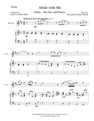 Book cover for ABIDE WITH ME (Duet – Alto Sax and Piano/Score and Parts)