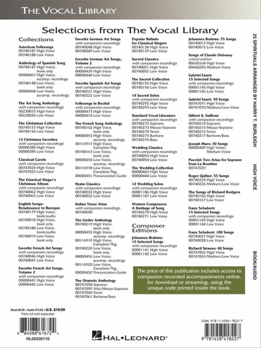 25 Spirituals Arranged by Harry T. Burleigh High Voice scores gallery preview page 7