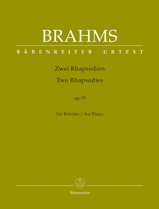 Book cover for Two Rhapsodies for Piano, op. 79
