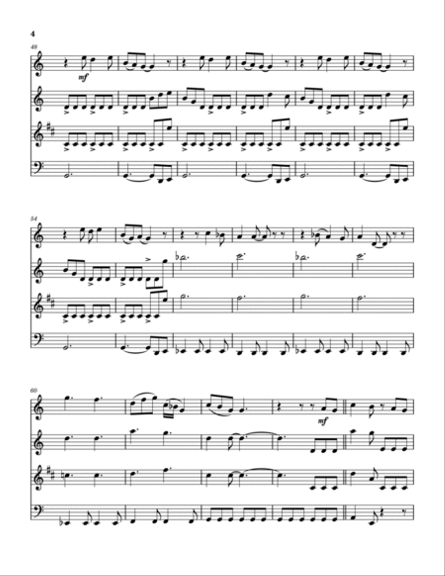 Sail On Sailor Woodwind Quartet scores gallery preview page 5