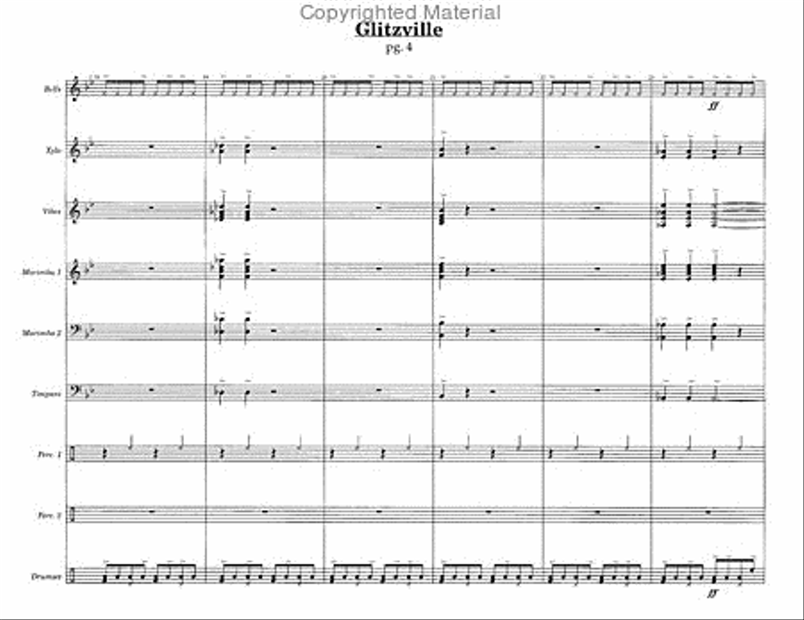 Glitzville! Glitzville! Percussion Ensemble scores gallery preview page 3