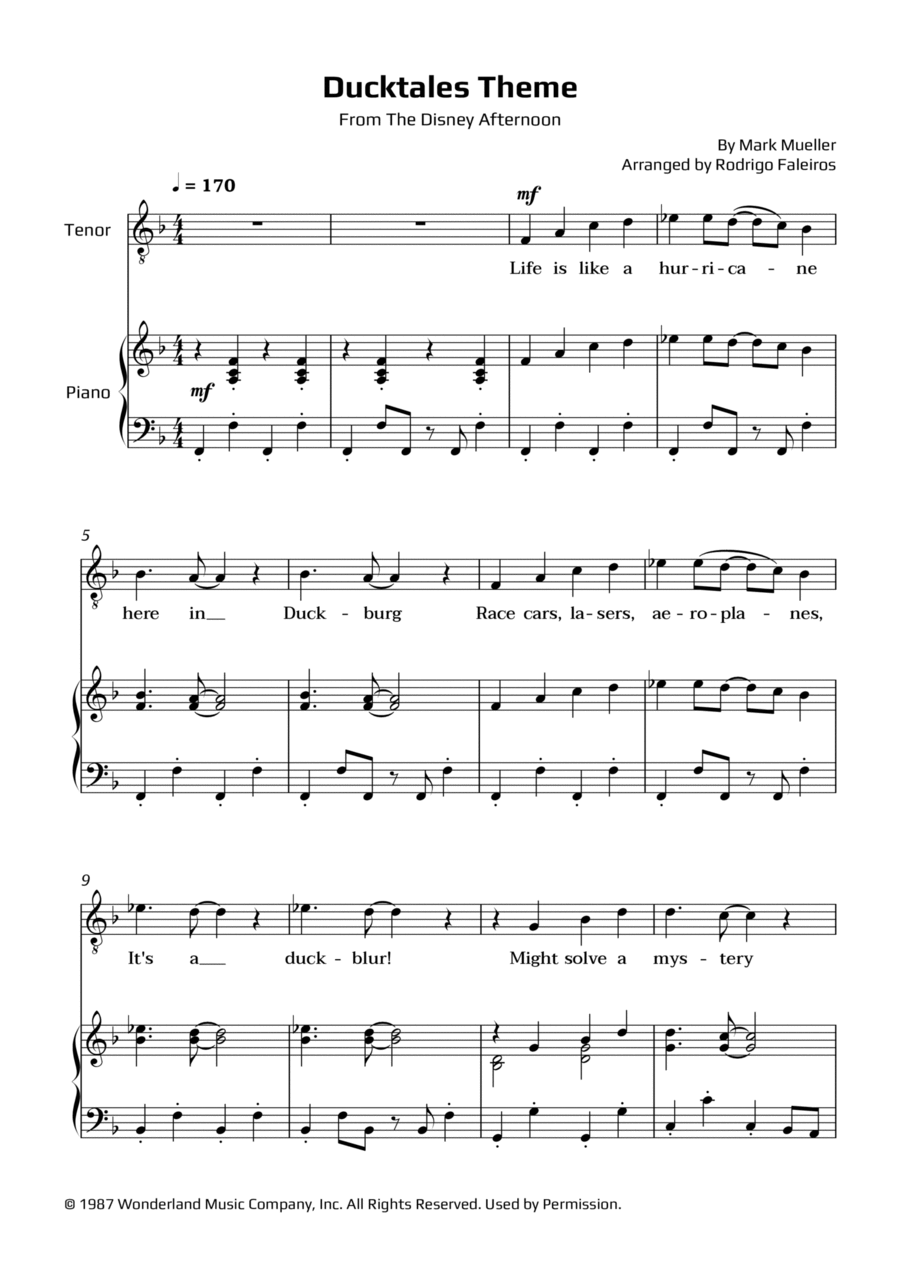 Ducktales Theme Ducktales Theme Chamber Music scores gallery preview page 1