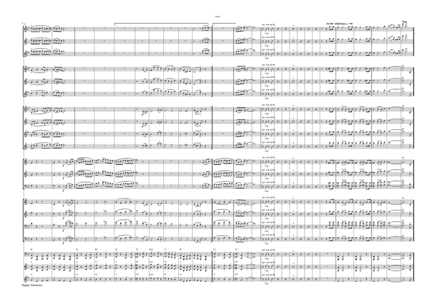 Happy (Birthday) Variations - Trumpet Quintet Brass Ensemble scores gallery preview page 4
