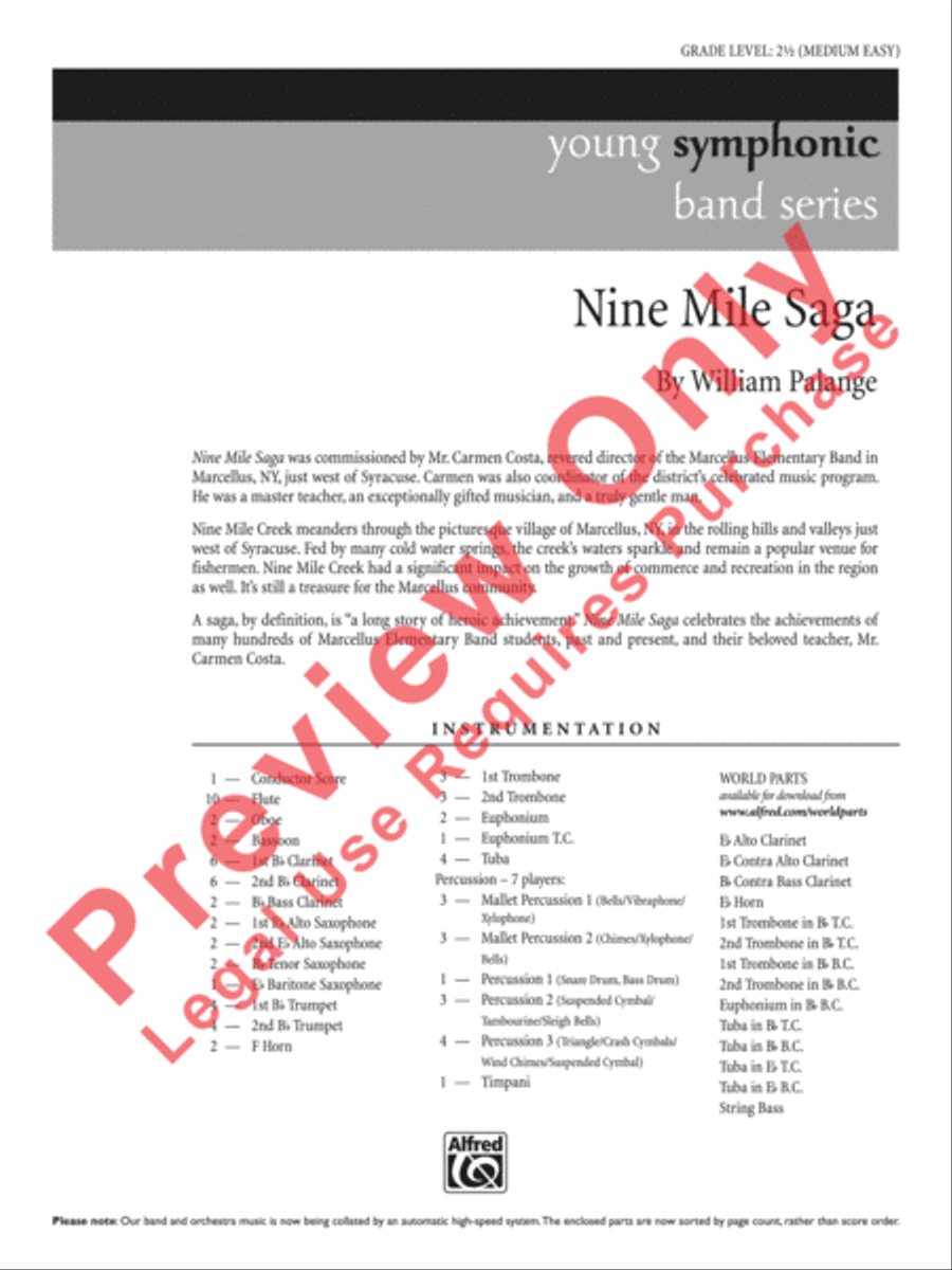 Nine Mile Saga Nine Mile Saga Concert Band scores gallery preview page 2