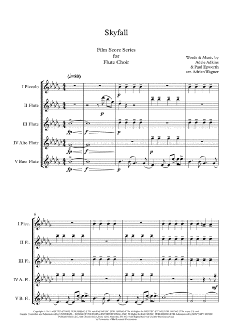 Skyfall Flute Choir scores gallery preview page 3