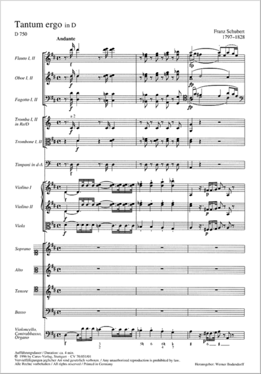 Tantum ergo in D major 4-Part scores gallery preview page 2