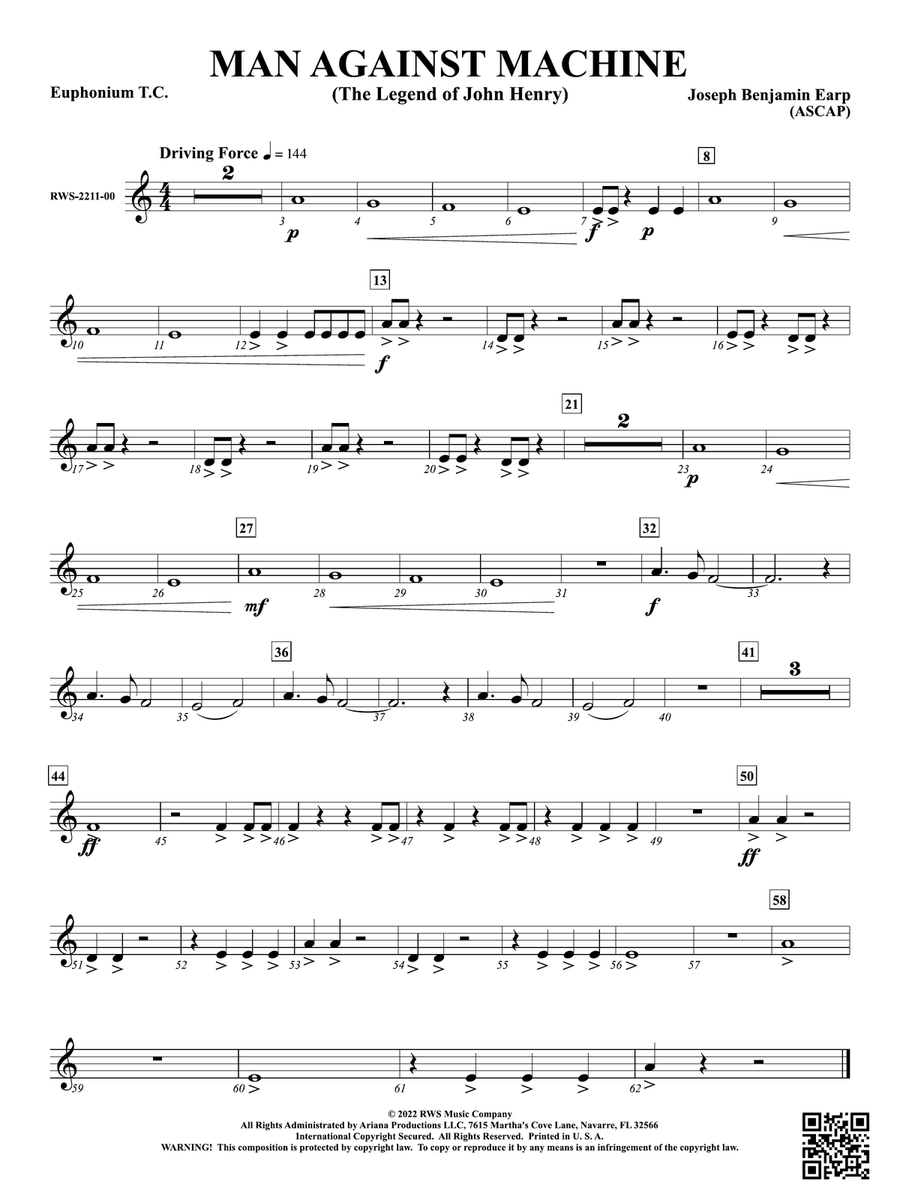 Man Against Machine - The Legend of John Henry: Baritone T.C. Baritone Horn TC scores gallery preview page 1