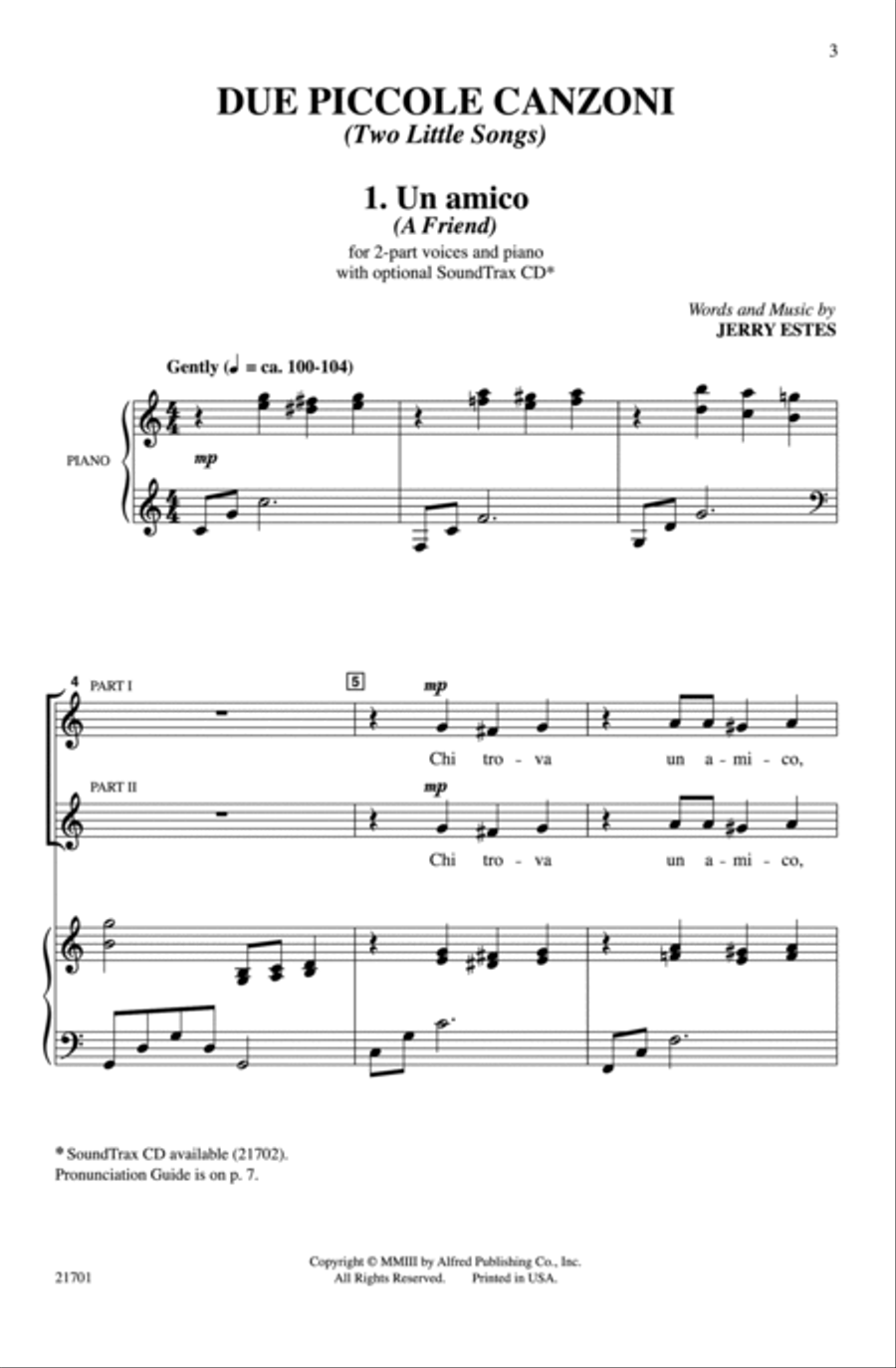 Due Piccole Canzoni 2-Part scores gallery preview page 2