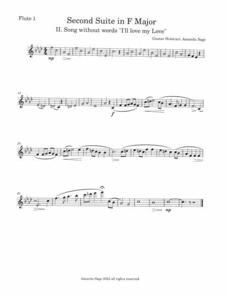 Second Suite in F major, Movement II: Song without words "I'll love my Love"