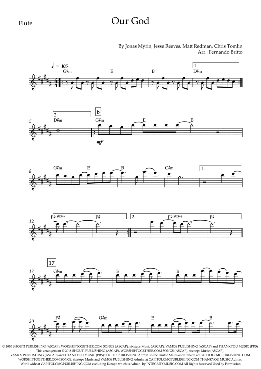 Our God Our God Flute Solo scores gallery preview page 1