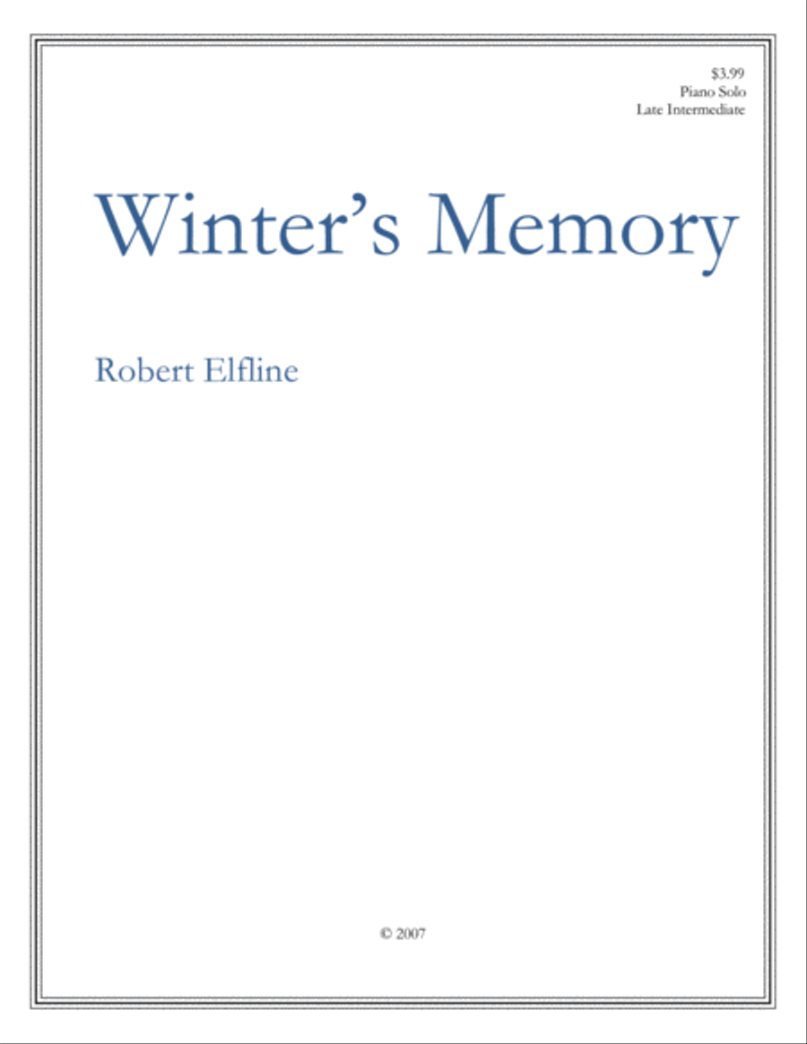 Winter's Memory Piano Solo scores gallery preview page 1