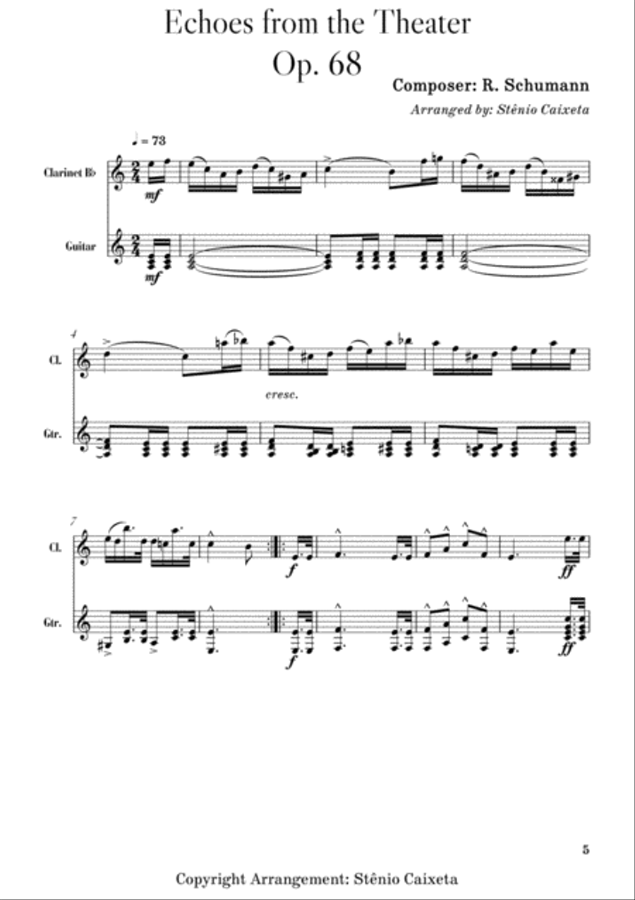Echoes from the Theater - Op. 68 Clarinet scores gallery preview page 5