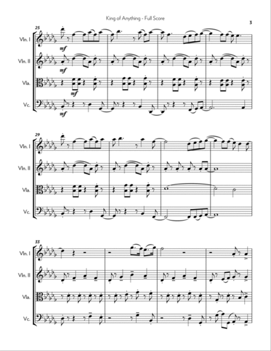 King Of Anything String Quartet scores gallery preview page 3