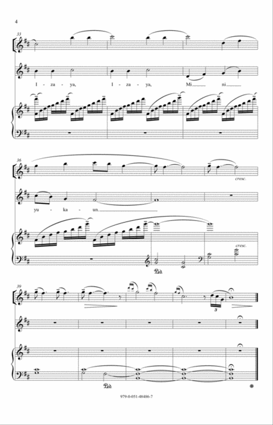 Sakura Sakura Unison Choir scores gallery preview page 4