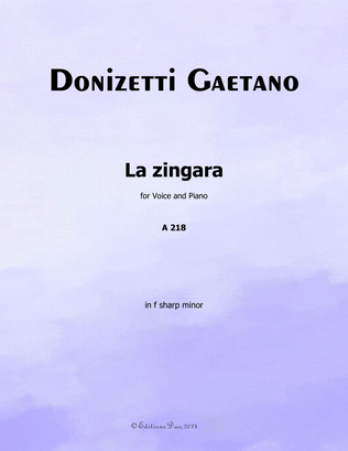 La Zingara, by Donizetti, in f sharp minor