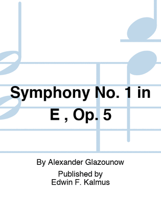 Book cover for Symphony No. 1 in E , Op. 5