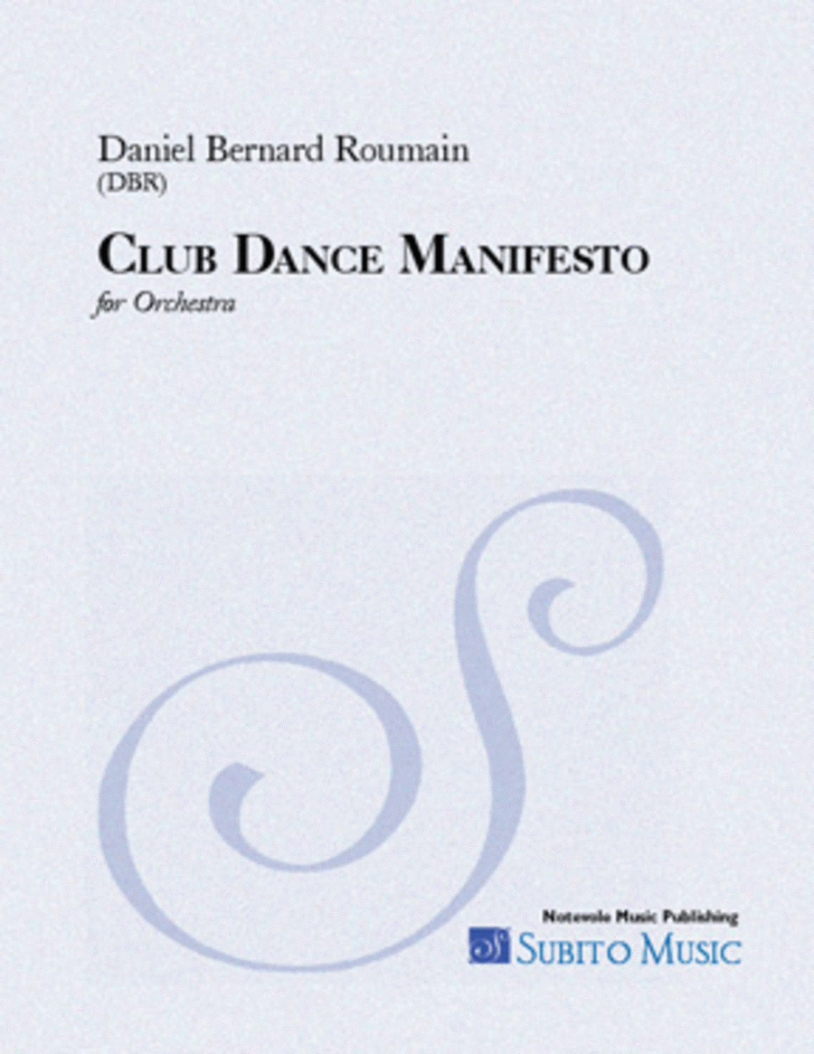 Club Dance Manifesto Club Dance Manifesto Orchestra scores gallery preview page 1