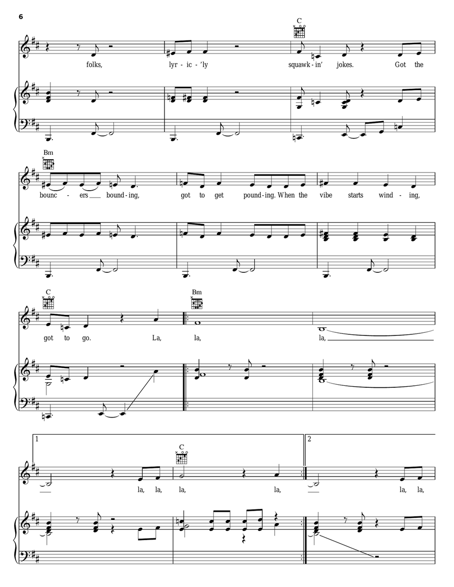Go! Go! Piano, Vocal, Guitar scores gallery preview page 6