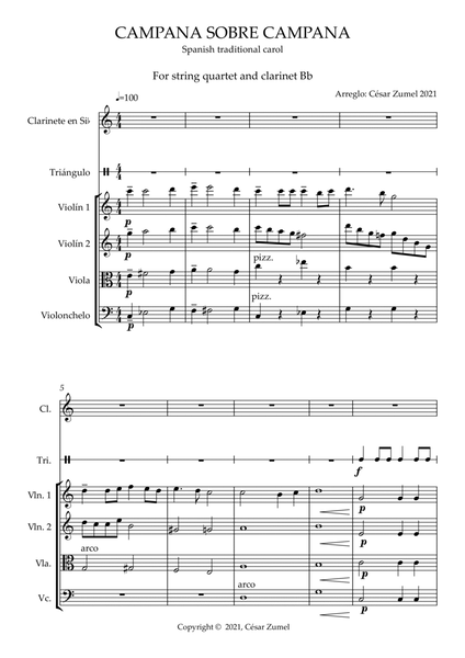 Campana sobre campana (String quartet and clarinet) image number null