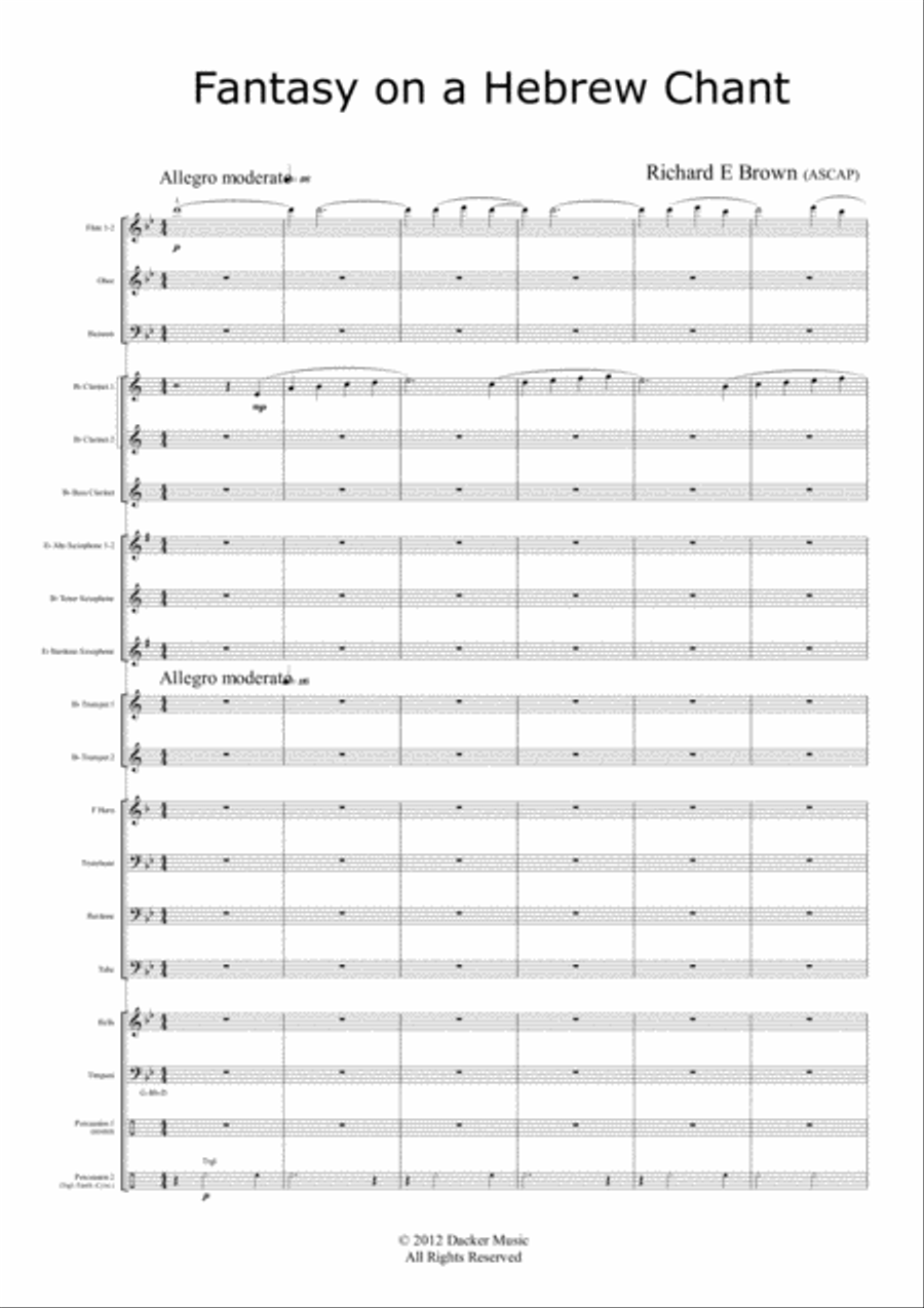 Fantasy on a Hebrew Chant Concert Band scores gallery preview page 4