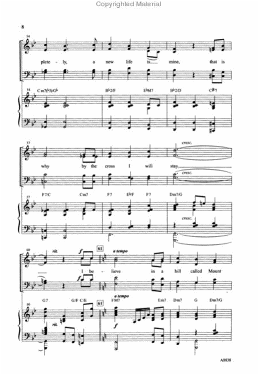 I Believe in the Old Rugged Cross 4-Part scores gallery preview page 3