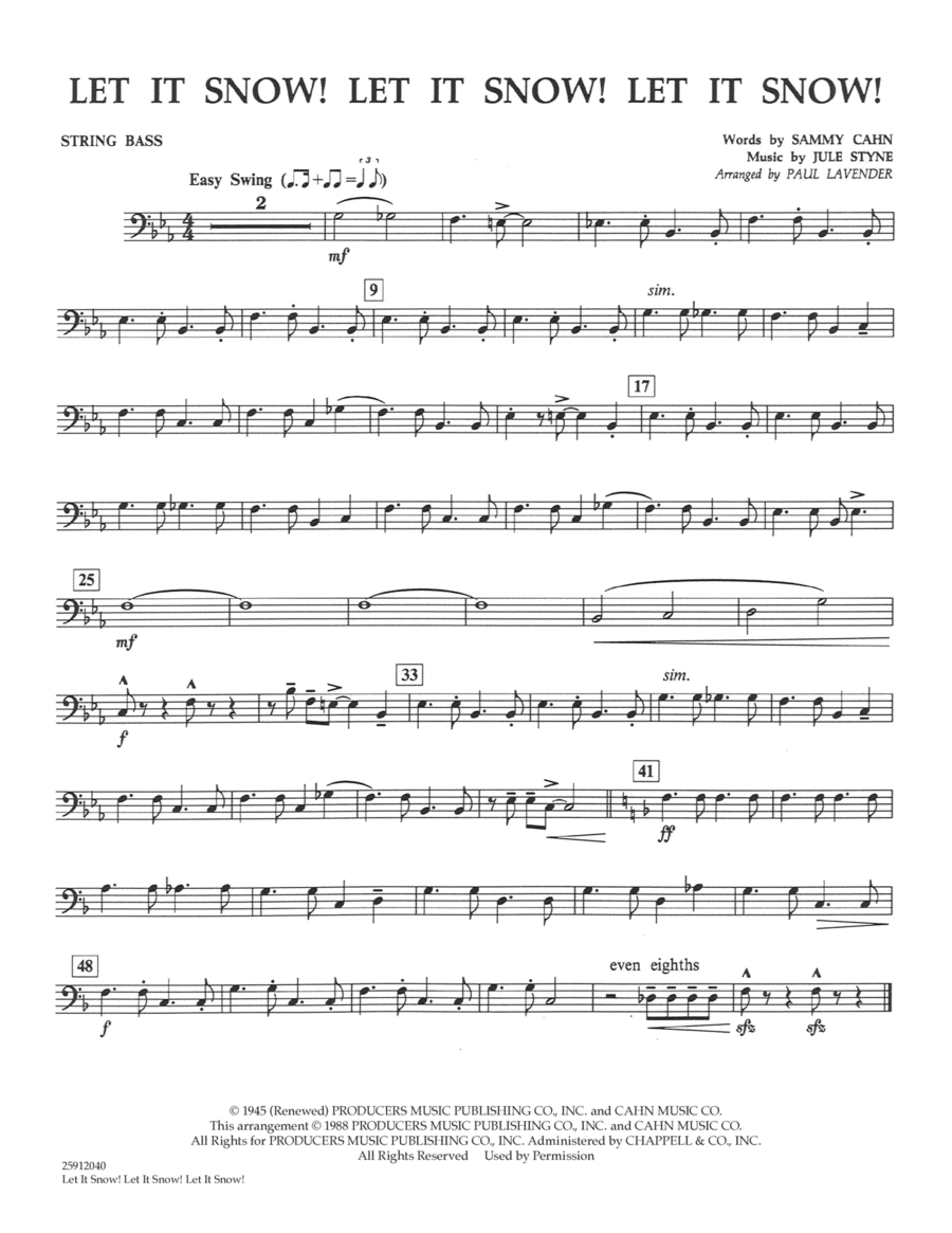 Let It Snow! Let It Snow! Let It Snow! - String Bass Concert Band scores gallery preview page 1