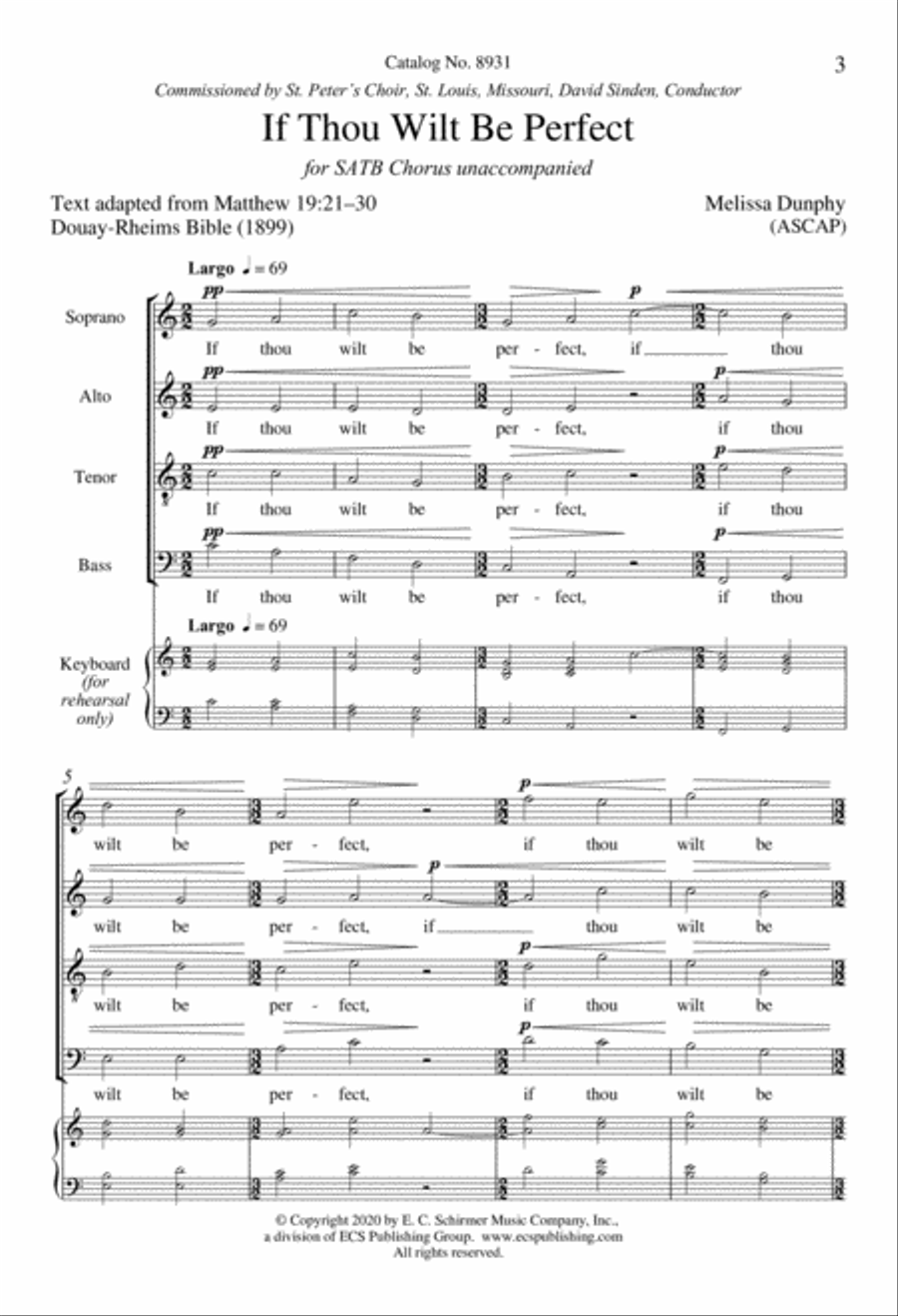 If Thou Wilt Be Perfect 4-Part scores gallery preview page 2