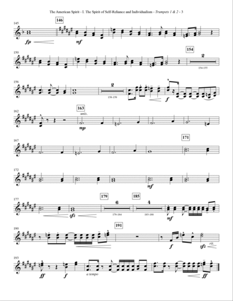 The American Spirit - Bb Trumpet 1,2 Choir scores gallery preview page 3