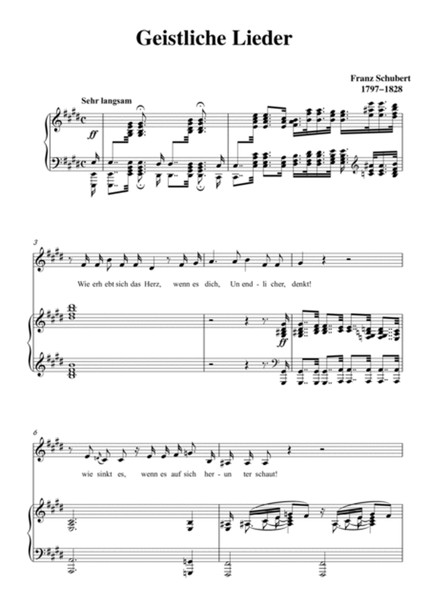 Schubert-Geistliche Lieder in E for Vocal and Piano