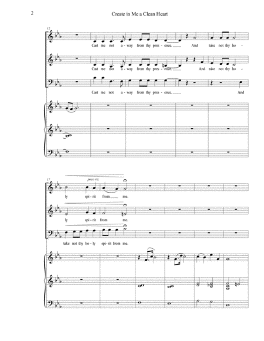 Create in Me a Clean Heart 3-Part scores gallery preview page 2